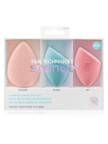 Real Techniques Sponge+ Poreless Perfection подаръчен комплект за кожа с несъвършенства