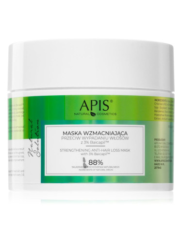Apis Natural Cosmetics Natural Solution 3% Baicapil подсилваща маска за тънка коса със склонност към косопад 200 мл.