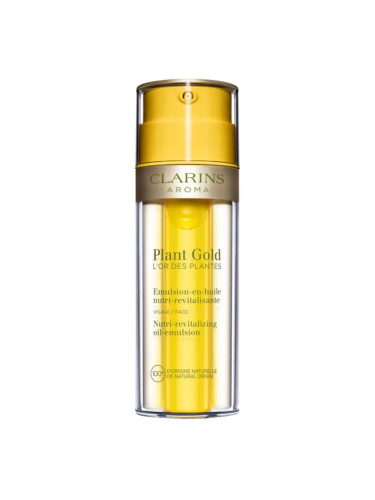 Clarins Plant Gold  Nutri-Revitalizing Oil-Emulsion подхранващо олио за лице 2 в 1 35 мл.