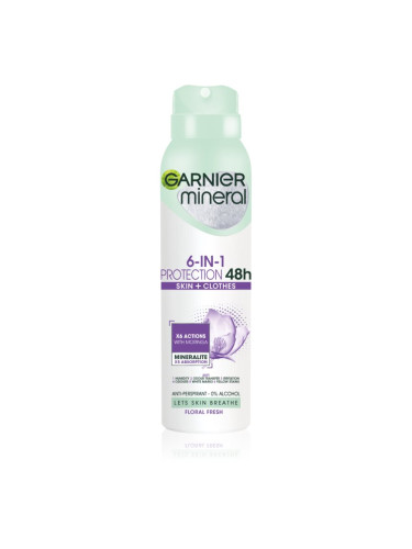 Garnier Mineral 5 Protection антиперспирант-спрей без алкохол 48 h 150 мл.