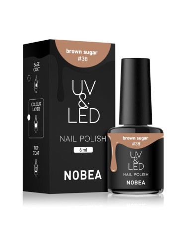 NOBEA UV & LED Nail Polish гел лак за нокти с използване на UV/LED лампа бляскав цвят Brown sugar #38 6 мл.