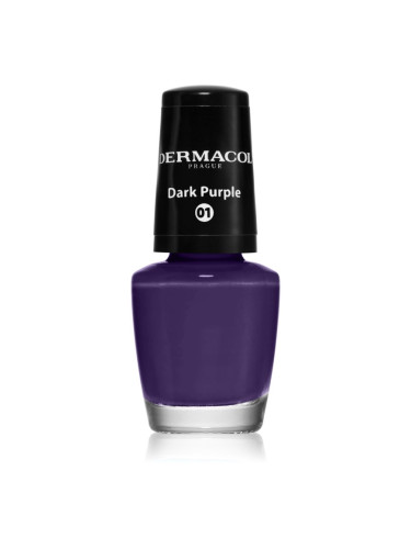 Dermacol Mini лак за нокти цвят 01 Dark Purple 5 мл.
