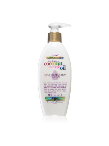 OGX Coconut Miracle Oil термозащитен крем за изглаждане на непокорна коса 177 мл.