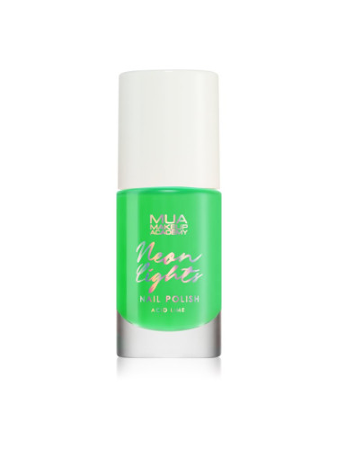 MUA Makeup Academy Neon Lights неонов лак за нокти цвят Acid Lime 8 мл.