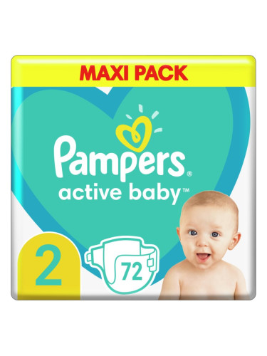 Pampers Active Baby Size 2 еднократни пелени 4-8 kg 72 бр.
