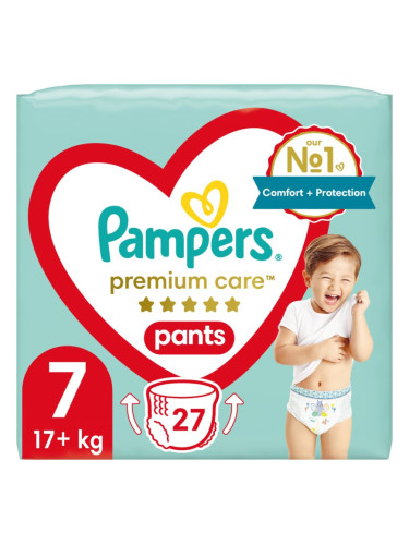 Pampers Premium Care Pants Size 7 еднократни пелени гащички 17+ kg 27 бр.