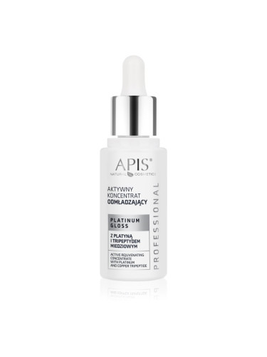 Apis Natural Cosmetics Platinum Gloss концентрирана подмладяваща грижа за стягане на кожата 30 мл.