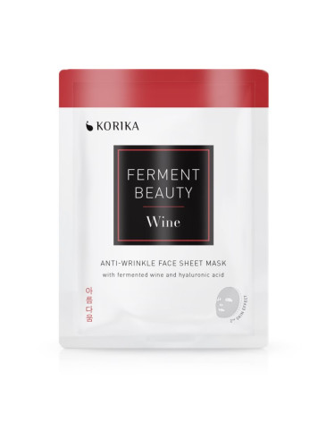 KORIKA FermentBeauty Anti-wrinkle Face Sheet Mask with Fermented Wine and Hyaluronic Acid платнена маска против бръчки с ферментирало вино и хиалуроно