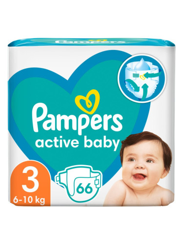Pampers Active Baby Size 3 еднократни пелени 6-11 kg 66 бр.