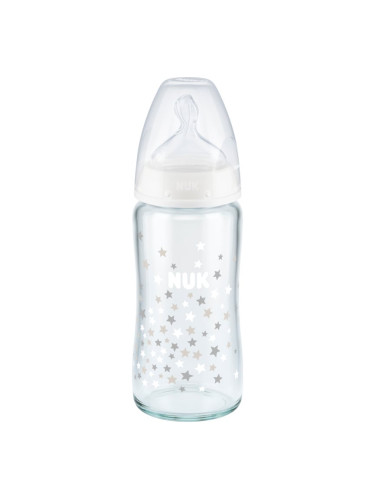 NUK First Choice + 240 ml стъклено бебешко шише с контрол на температурата 240 мл.