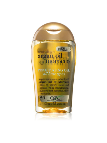 OGX Argan Oil Of Morocco подхранващо масло за блясък и мекота на косата 100 мл.