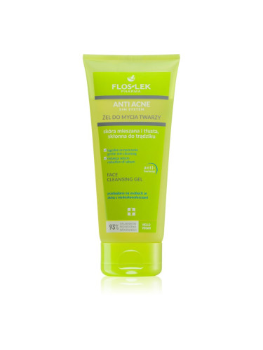 FlosLek Pharma Anti Acne почистващ гел за мазна кожа склонна към акне 200 мл.