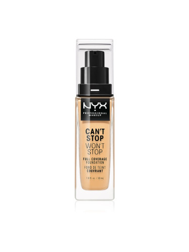 NYX Professional Makeup Can't Stop Won't Stop Full Coverage Foundation високо покривен фон дьо тен цвят 10 Buff 30 мл.