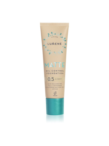 Lumene Matte Oil-Control матиращ фон дьо тен SPF 20 цвят 0,5 Fair Nude / Light 30 мл.