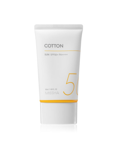 Missha All Around Safe Block Cotton Sun слънцезащитен крем SPF 50+ за чувствителна и алергична кожа 50 мл.