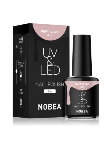 NOBEA UV & LED Nail Polish гел лак за нокти с използване на UV/LED лампа бляскав цвят Light taupe #11 6 мл.