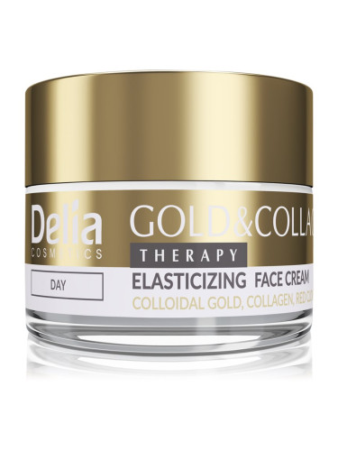 Delia Cosmetics Gold & Collagen Therapy дневен крем увеличаващ еластичността на кожата 50 мл.