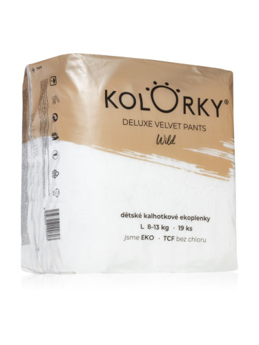 Kolorky Deluxe Velvet Pants Wild еднократни пелени гащички размер L 8-13 Kg 19 бр.
