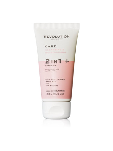 Revolution Skincare Hand Care Sanitiser and Moisture Balm почистващ гел за ръце с хидратиращ ефект 50 мл.