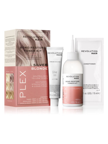 Revolution Haircare Plex Bond Restore Kit комплект за подчертаване на цвета на косата цвят Silver Blonde