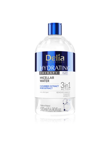 Delia Cosmetics Hydrating Therapy мицеларна вода 3 в 1 500 мл.