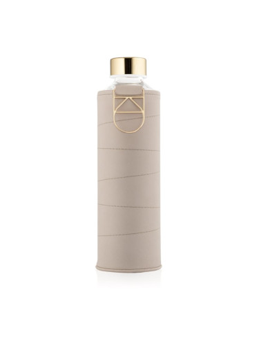 Equa Mismatch стъклена бутилка за вода + опаковка от изкуствена кожа боя Beige 750 мл.
