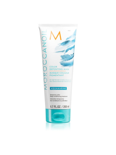 Moroccanoil Color Depositing нежна подхранваща маска без перманентни цветови пигменти Aquamarine 200 мл.