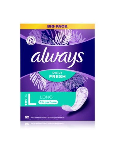 Always Daily Fresh Long дамски превръзки без парфюм 52 бр.