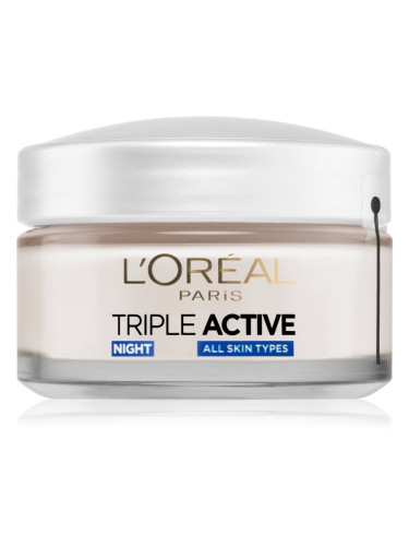 L’Oréal Paris Triple Active Night нощен хидратиращ крем за всички типове кожа на лицето 50 мл.
