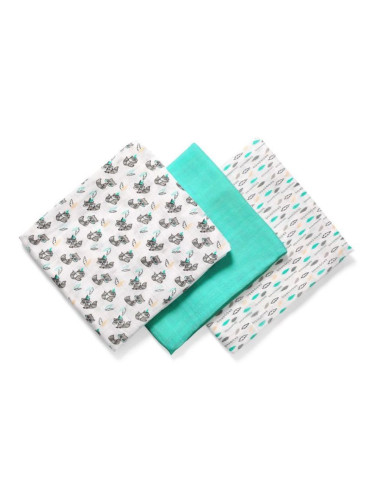 BabyOno Take Care Natural Diapers пелени от плат 70 x 70 cm Turquoise 3 бр.
