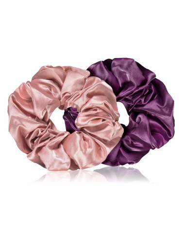 BrushArt Hair Large satin scrunchie set ластици за коса Pink & Violet