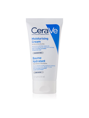 CeraVe Moisturizers хидратиращ крем за лице и тяло за суха или много суха кожа 50 мл.