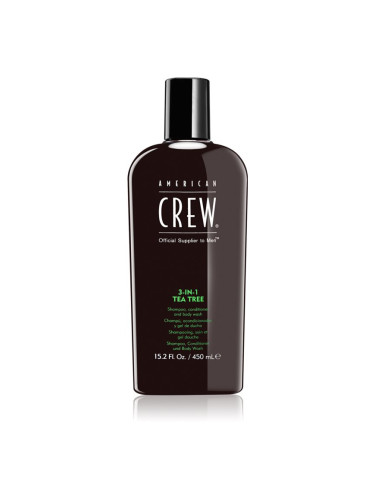 American Crew Hair & Body 3-IN-1 Tea Tree шампоан, балсам и душ гел 3 в 1 за мъже 450 мл.