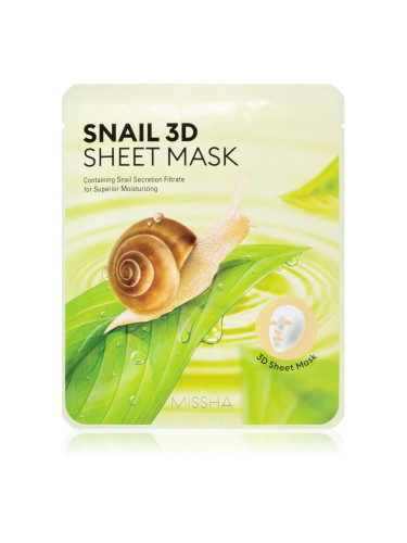 Missha Snail платнена маска с почистващ и освежаващ ефект с екстракт от охлюв 23 гр.