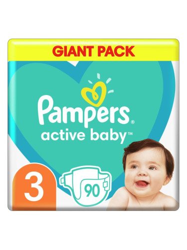 Pampers Active Baby Size 3 еднократни пелени 6-10 kg 90 бр.