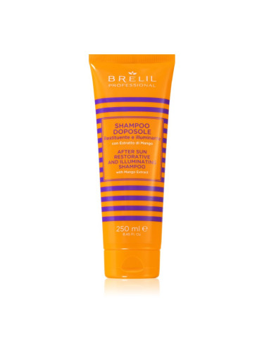 Brelil Professional Solaire After Sun Shampoo подхранващ шампоан за коса увредена от слънце, хлор и солна вода 250 мл.