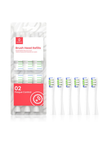 Oclean Brush Head Plaque Control резервни глави за четка за зъби P1C1 W06 White 6 бр.