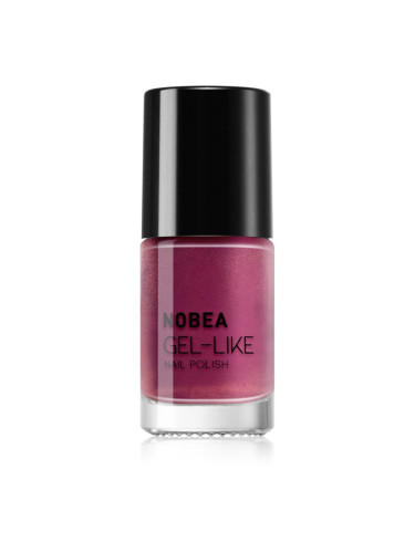 NOBEA Metal Gel-like Nail Polish лак за нокти с гел ефект цвят Pearl cherry #N55 6 мл.