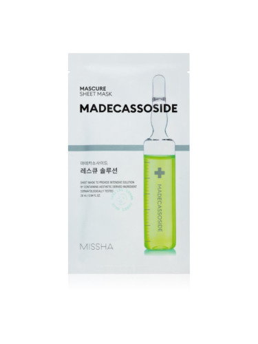 Missha Mascure Madecassoside подхранваща платнена маска за чувствителна и раздразнена кожа 28 мл.