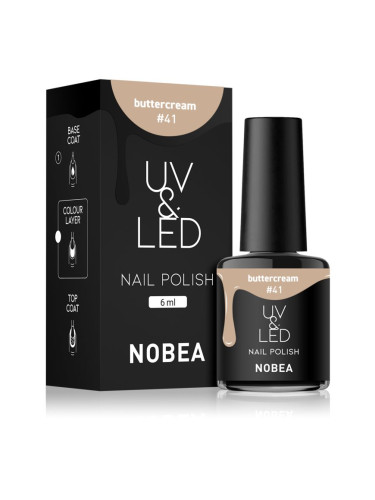 NOBEA UV & LED Nail Polish гел лак за нокти с използване на UV/LED лампа бляскав цвят Buttercream #41 6 мл.
