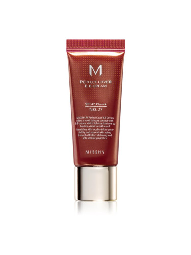 Missha M Perfect Cover ВВ крем с висока UV защита малка опаковка цвят No. 27 Honey Beige SPF 42/PA+++ 20 мл.