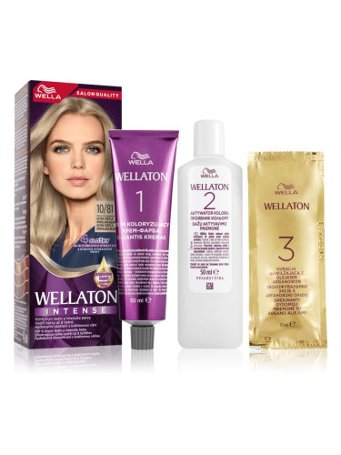 Wella Wellaton Intense перманентната боя за коса с арганово масло цвят 10/81 Ultra Light Ash Blond 1 бр.