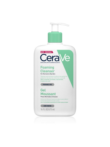 CeraVe Cleansers пенлив почистващ гел за нормална към мазна кожа 473 мл.