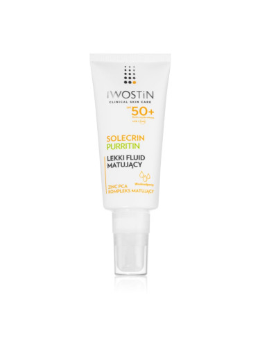 Iwostin Solecrin матиращ флуид за мазна кожа склонна към акне SPF 50+ 40 мл.
