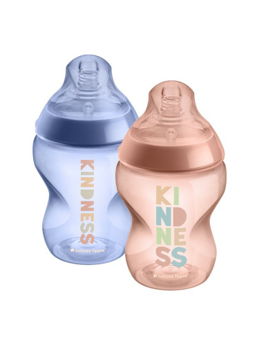 Tommee Tippee Closer To Nature Anti-colic Kindness бебешко шише Slow Flow 0m+ 2x260 мл.