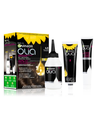 Garnier Olia Big Kit перманентната боя за коса цвят 4.0 Dark Brown 1 бр.