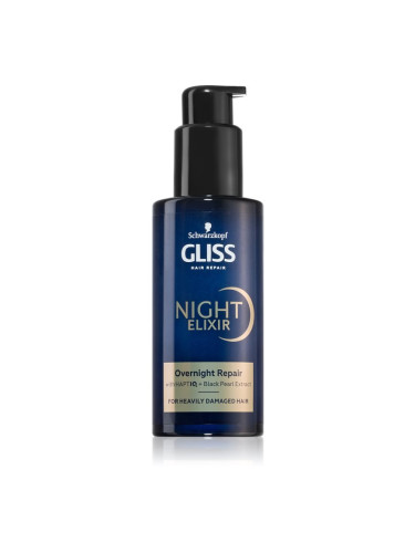 Schwarzkopf Gliss Night Elixir еликсир без отмиване за увредена коса 100 мл.