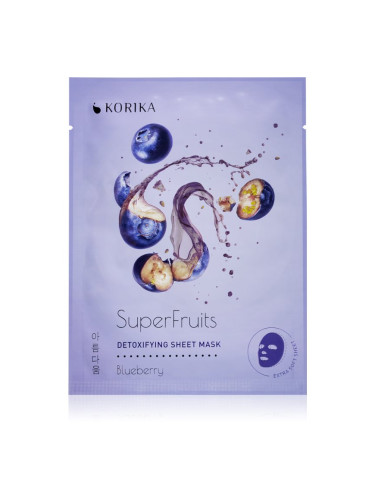 KORIKA SuperFruits Blueberry - Detoxifying Sheet Mask Хидратираща платнена маска Blueberry 25 гр.