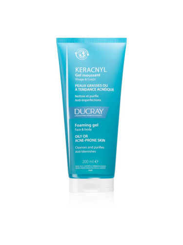 Ducray Keracnyl Foaming gel пенлив почистващ гел за мазна кожа склонна към акне 200 мл.