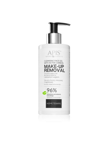 Apis Natural Cosmetics Home TerApis почистващ гел с активен въглен за мазна и проблемна кожа 300 мл.
